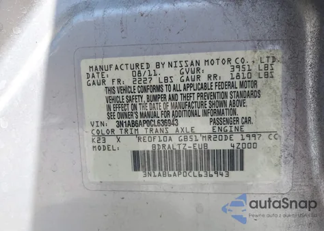 2012 Nissan Sentra 2.0 Sr from USA, damaged, VIN 3N1AB6AP0CL636943